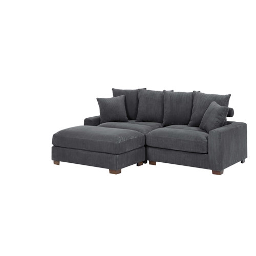 Wade Logan Arzelia Piece Corduroy Sectional Reviews Wayfair